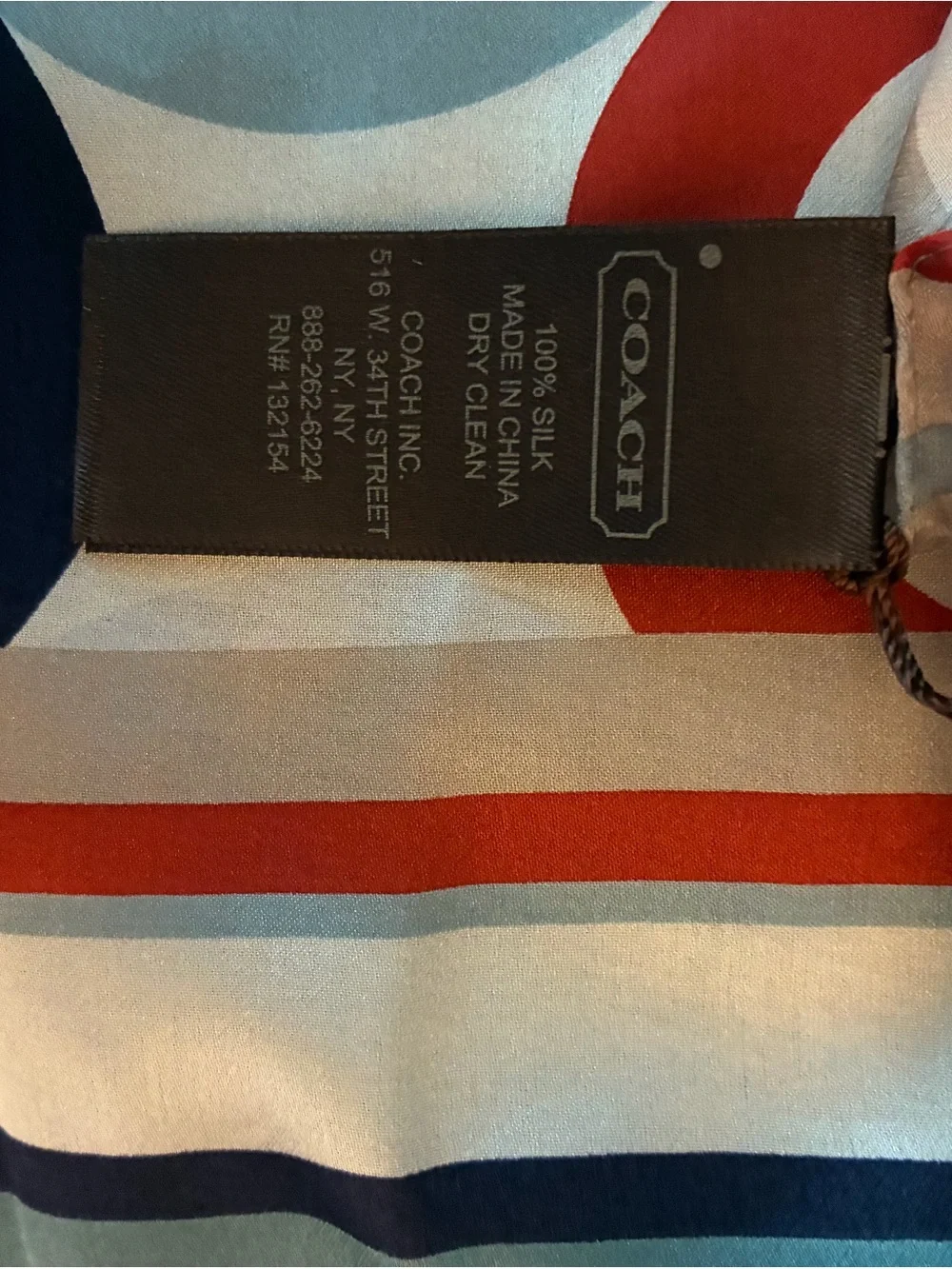 NWT Coach Woman’s Geometric Ring Print Silk Scarf